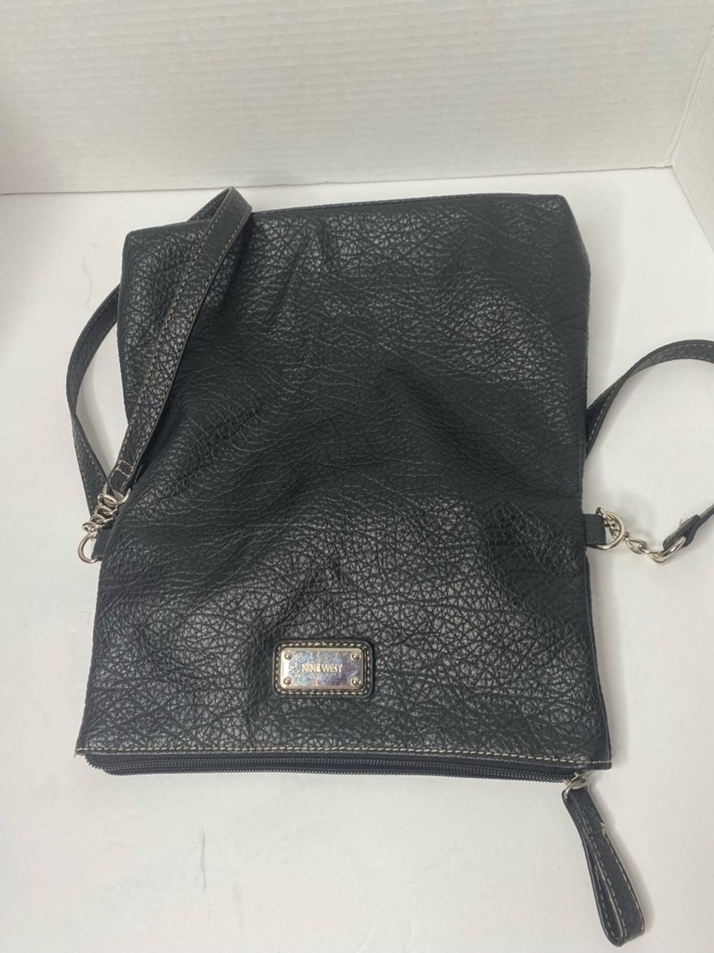 Nine West Black Pebbled Crossbody Shoulder Bag